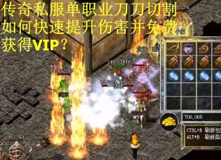 传奇私服单职业刀刀切割如何快速提升伤害并免费获得VIP？