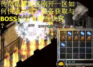传奇私服新区刚开一区如何快速冲级？装备获取与BOSS打法有哪些诀窍？
