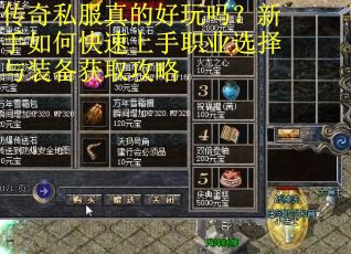 传奇私服真的好玩吗？新手如何快速上手职业选择与装备获取攻略