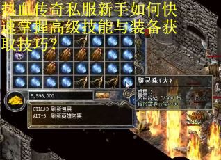 热血传奇私服新手如何快速掌握高级技能与装备获取技巧？