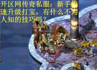 开区网传奇私服：新手快速升级打宝，有什么不为人知的技巧吗？